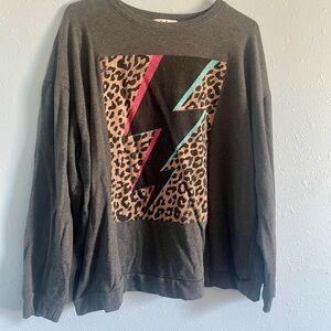 Animal print lightning bolt top